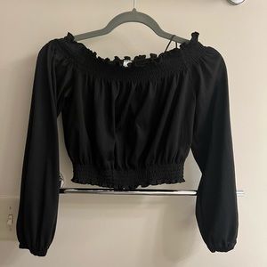 Off The Shoulder Cropped Long Sleeve